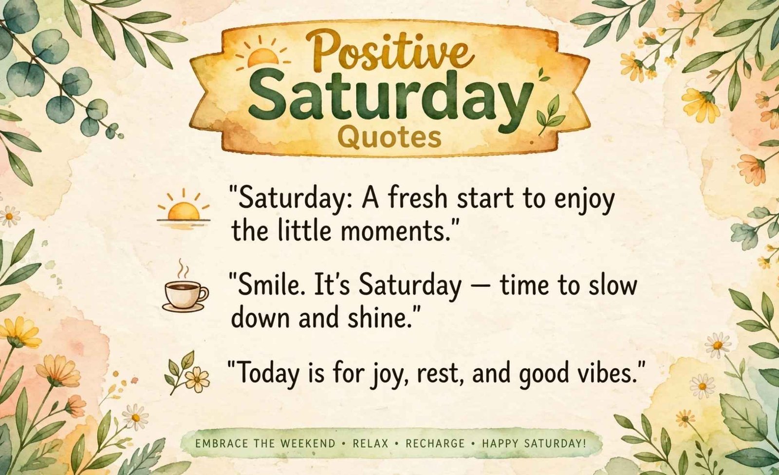 Positive Saturday Quotes